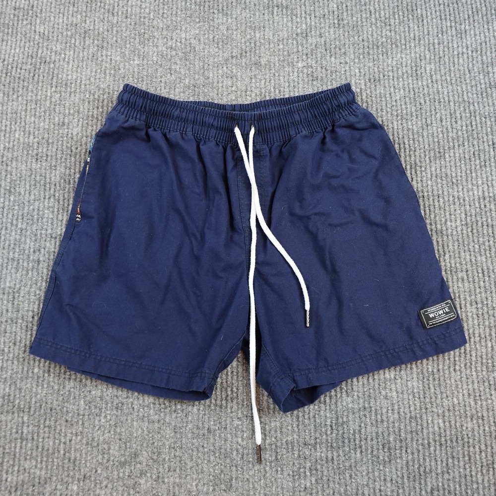 WOWIE Shorts Mens Medium Blue Elastic Waist Drawstring Casual Lightweight
